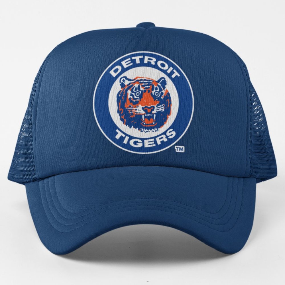 NEW Detroit Tigers Retro 1964 Roundel Foam Trucker Mesh Snapback Hat NAVY